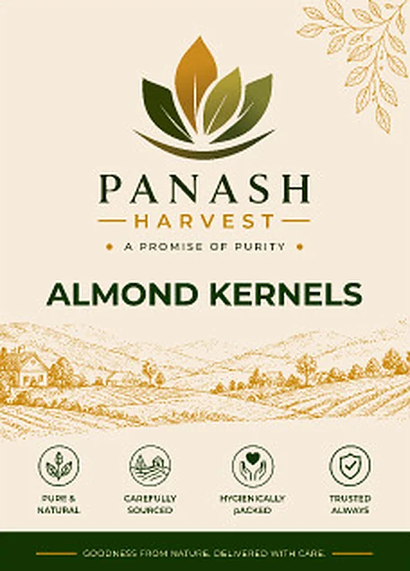 PANASH HARVEST Almond Kernels carton, front